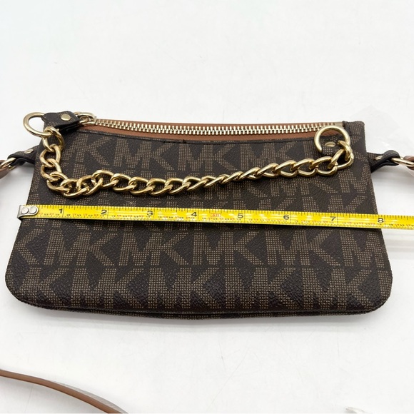 Michael Kors Saffiano Leather Logo Belt Bag Waist Wallet Brown NWOT Size Small - Picture 7 of 10